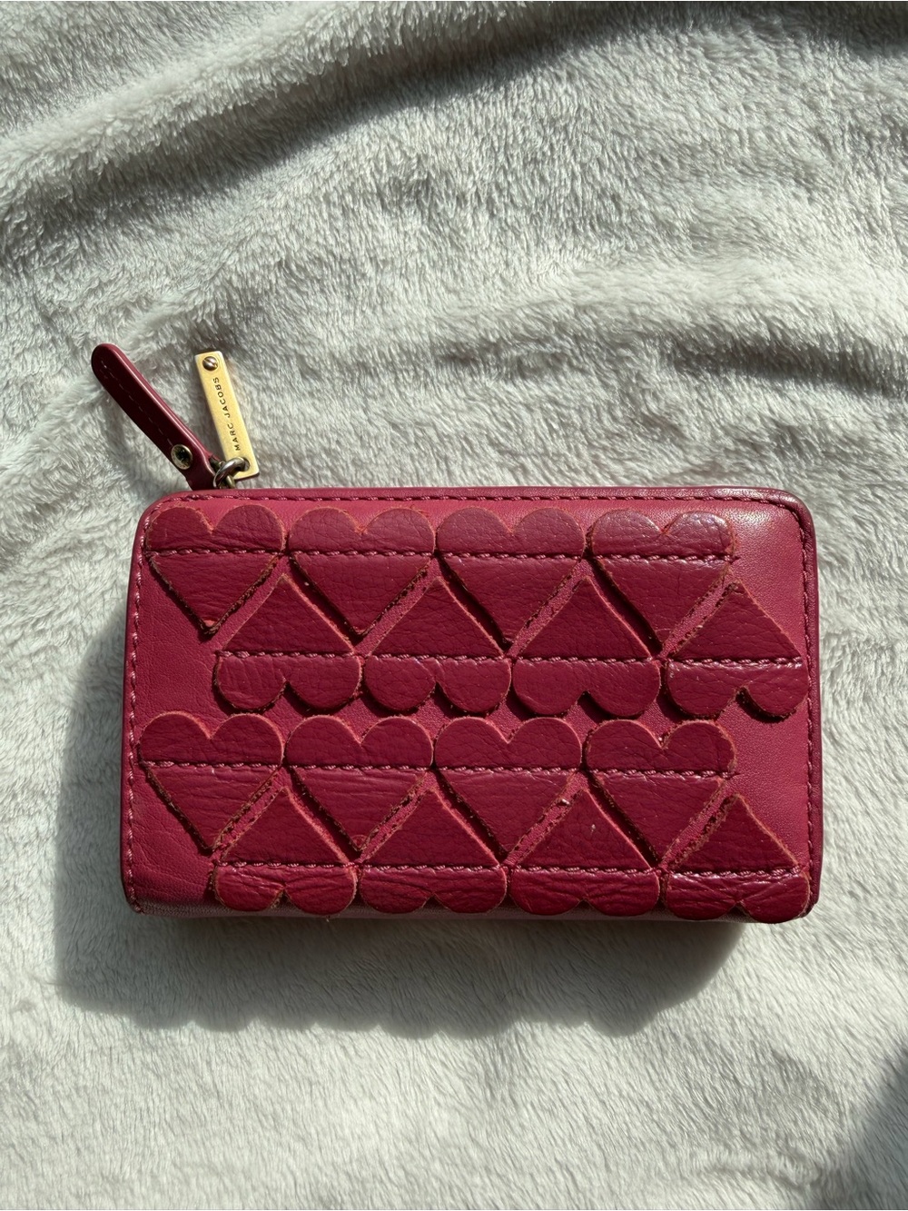 Marc Jacobs Pink Leather Hearts Wallet